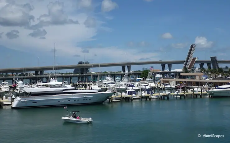 Biscayne Bay Cruise views of Miami bridges and Marinas