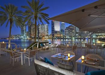 Brickell - Downtown nightviews from the Mandarin Oriental in Brickell Key