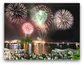 Fireworks at Bayfront Park in Miami