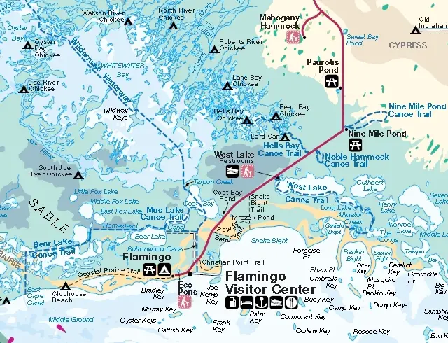 Florida Everglades Map at Flamingo