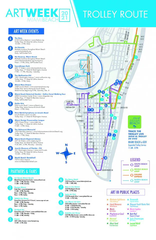 Culture Crawl Trolley Route Map South Beach