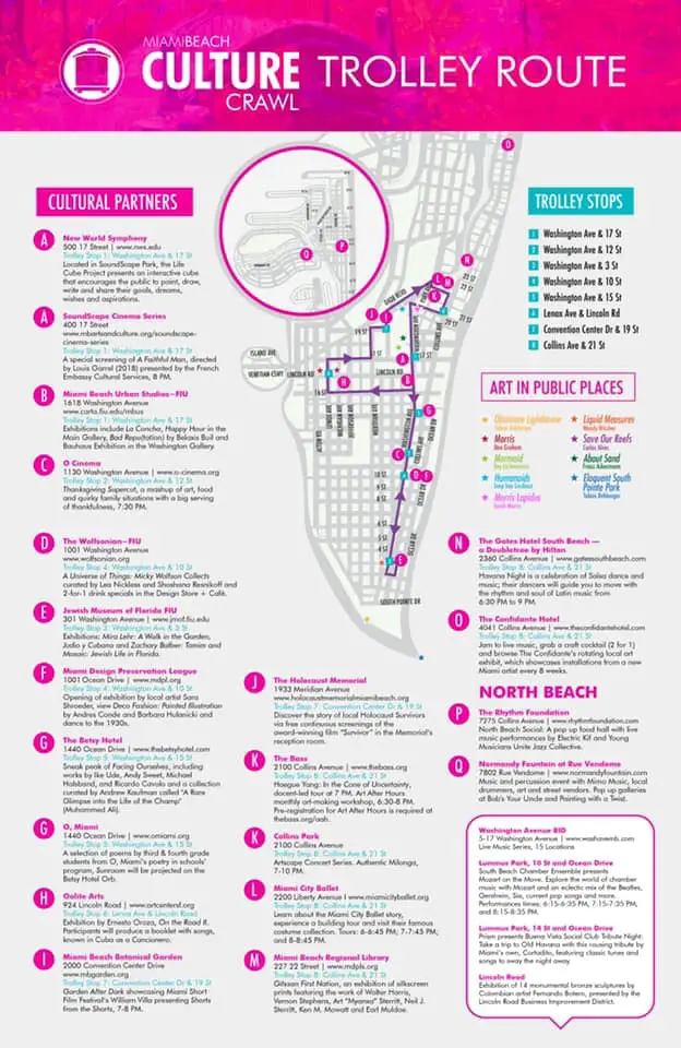 Culture Crawl Trolley Route Map South Beach Culture Crawl Trolley Route Map South Beach