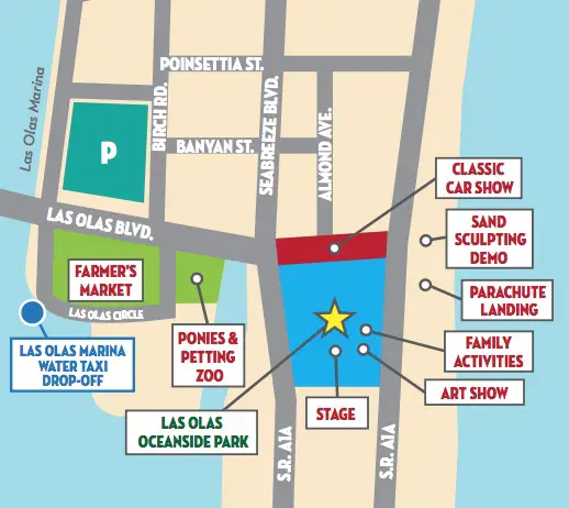 Ft Lauderdale Great American Beach Party Event Map