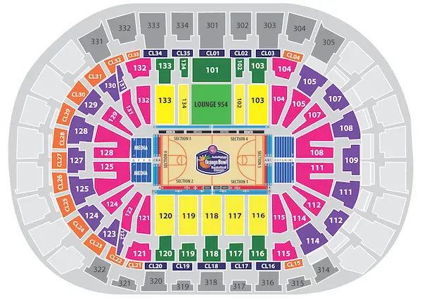 Hard Rock Stadium seating chart for Orange Bowl 2023