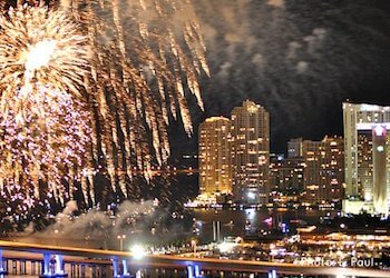 New Year's Eve Fireworks views from hotels along Biscayne Bay