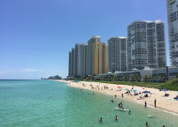 Sunny Isles Beach lined with high-rise hotels
