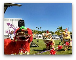 Lion Dances at Dragon Boat Festival in Miami