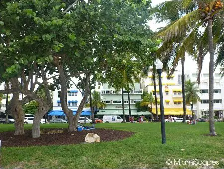 Art Deco Buildings in Ocean  Drive from the Miami Beach Walk