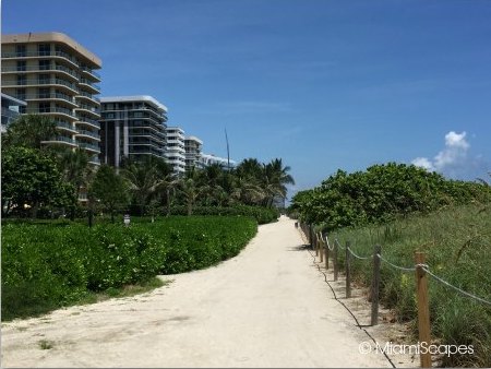 Miami Beach Walk Sandy Stretch between 87th and 96th Streets from Surfside to Bal Harbour