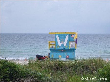 Views of 1st Street Lifeguard Tower from Miami Beachwalk