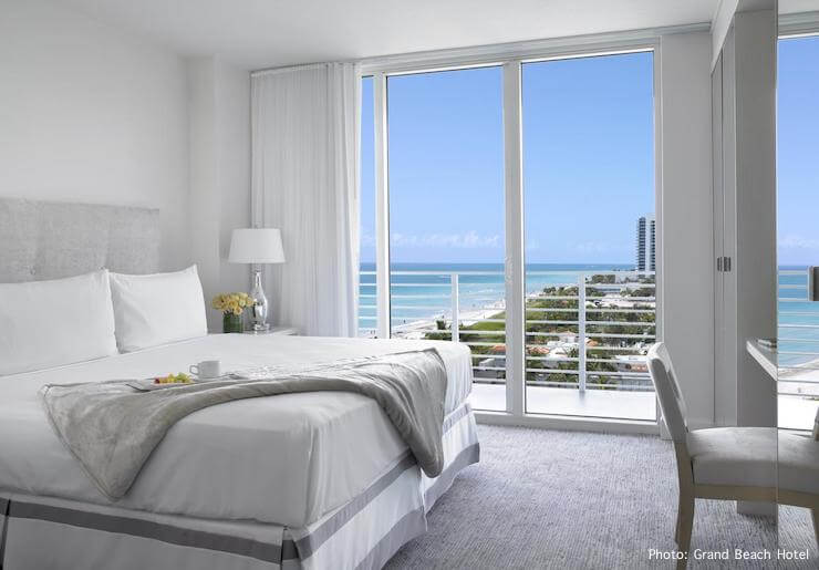 Bedroom with ocean views at Grand Beach Hotel Miami