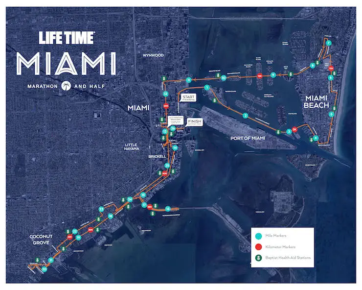 Miami Marathon Course Map