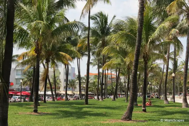 BOcean Drive and the beach at Lummus Park