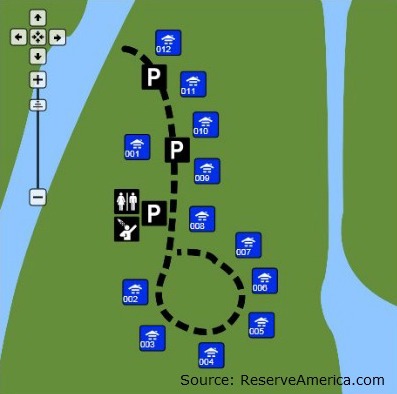 Oleta Cabin Campsite Map