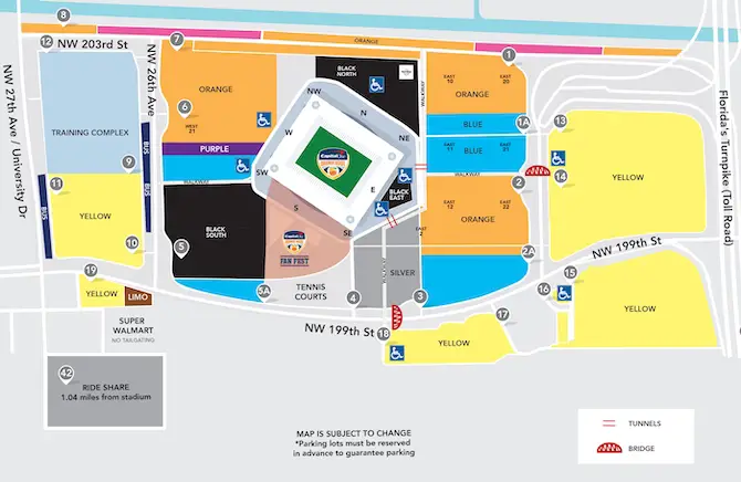 Hard Rock Stadium  Orange Bowl Site and Parking Map